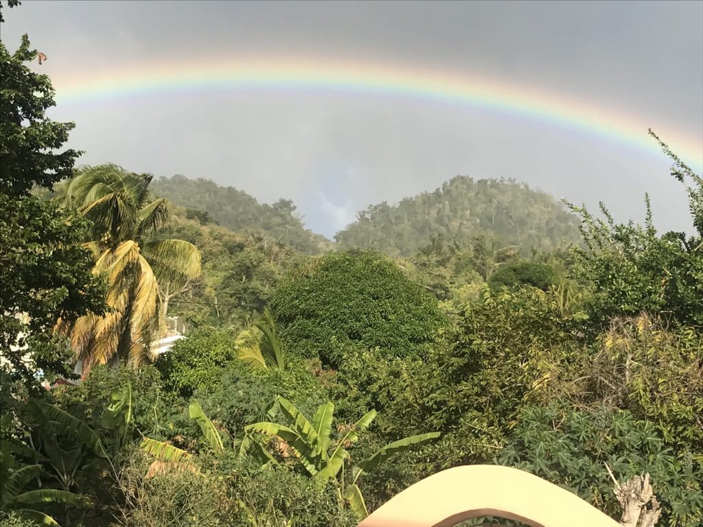 Rainbow in the Caribbean island of Dominica