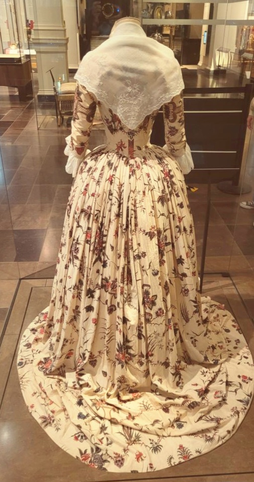 An antique dress in the V&A museum, London