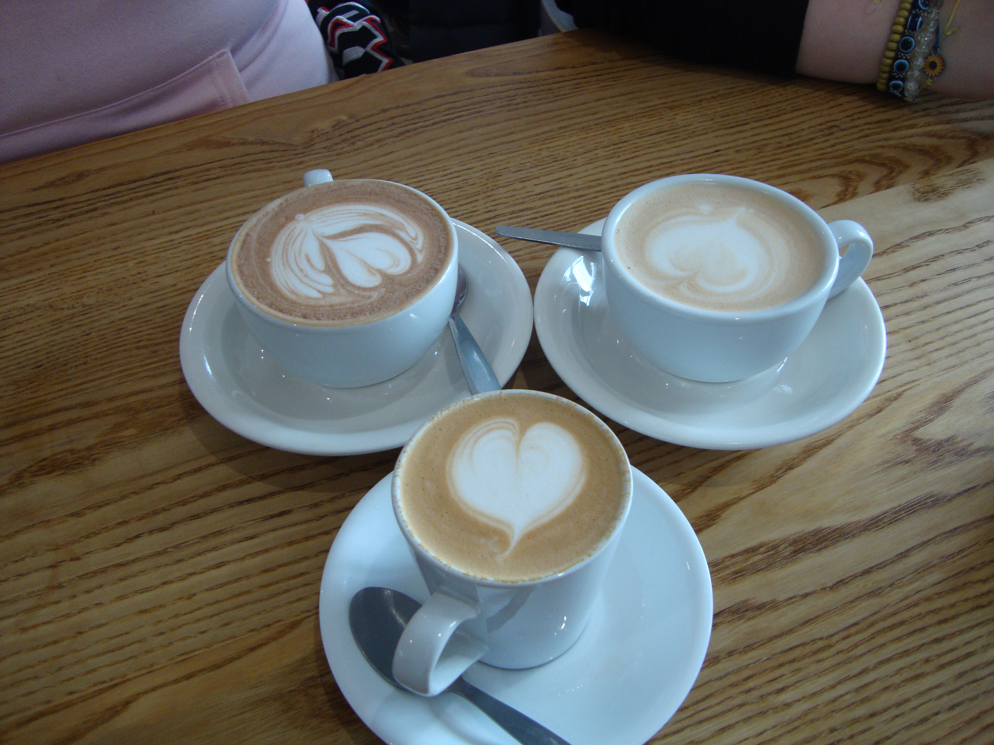 Oat milk lattes in a cafe