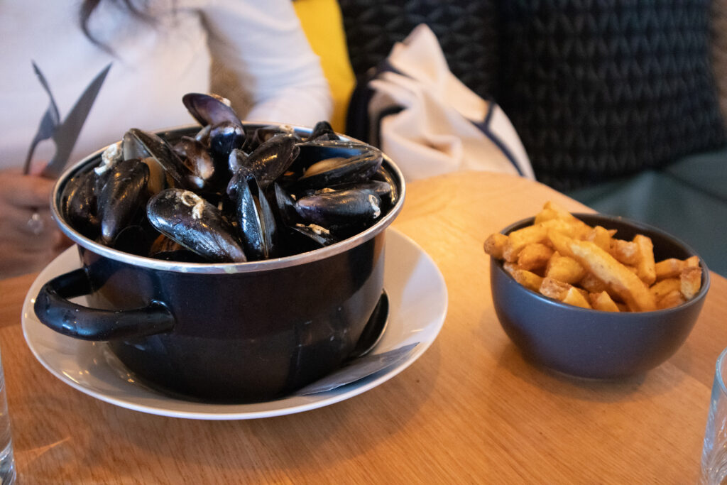 Mussels and frites in Ile de Ré, France