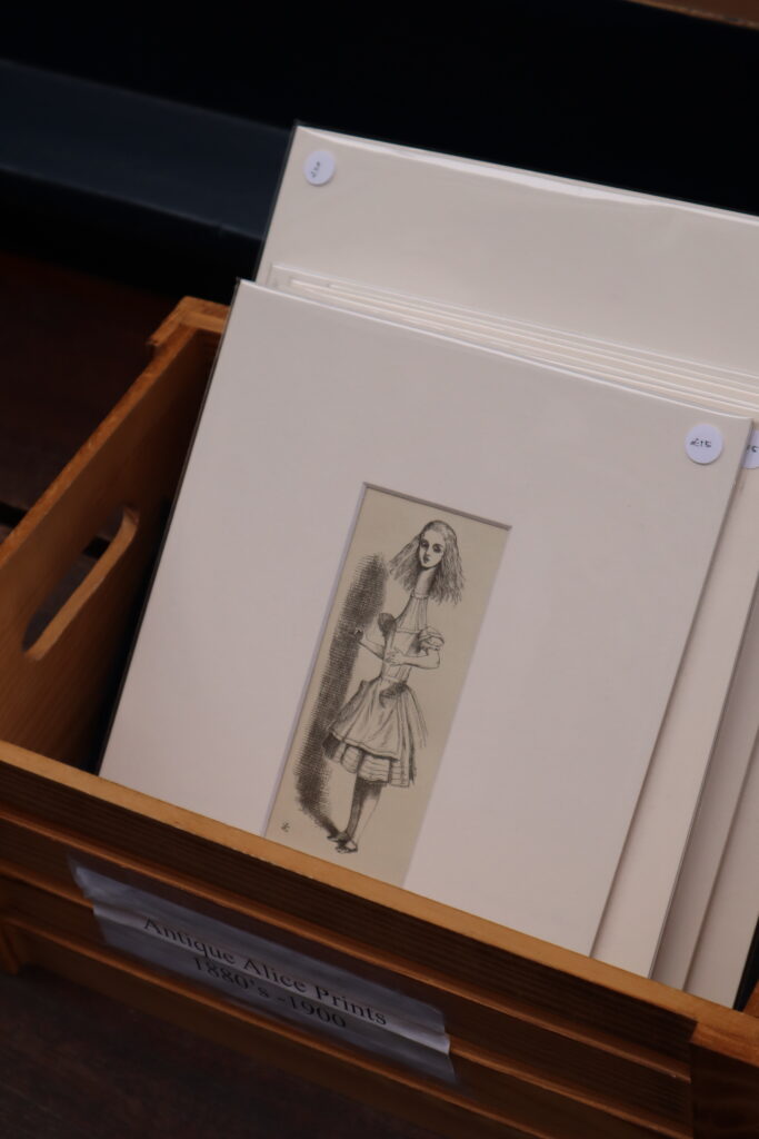 Illustrations and Alice in Wonderland memorabilia in London's Cecil Court
