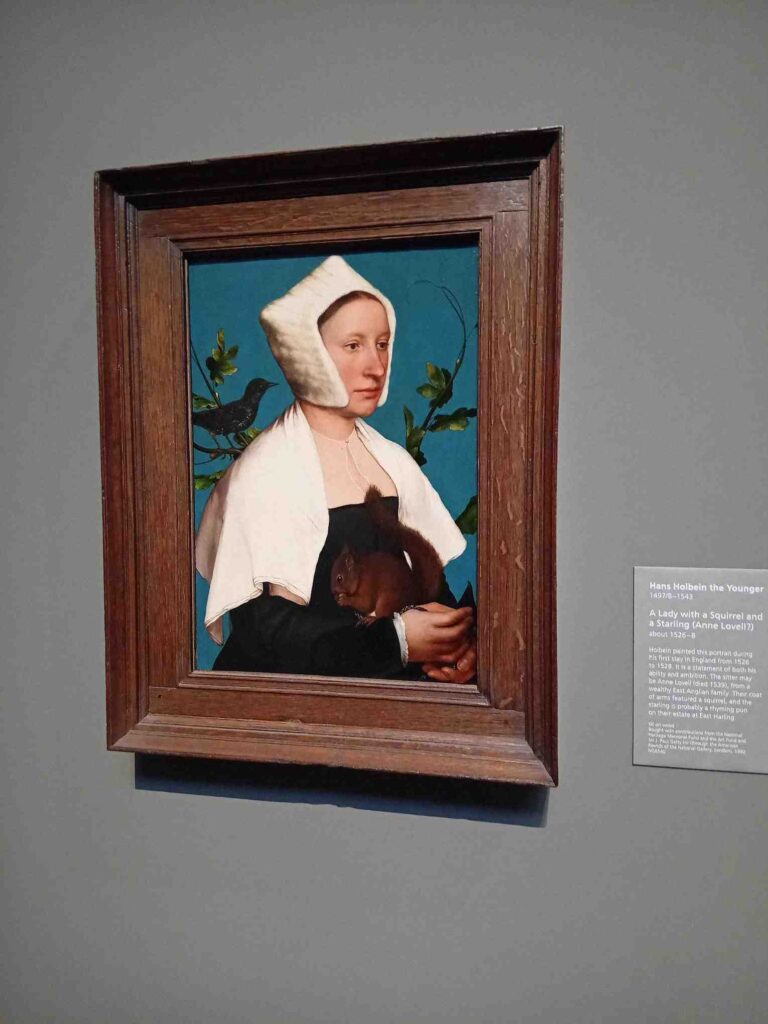 A Lady with a squirrel and a Stirling (Annie Lowell) Hans Holbein the Younger, The National Gallery