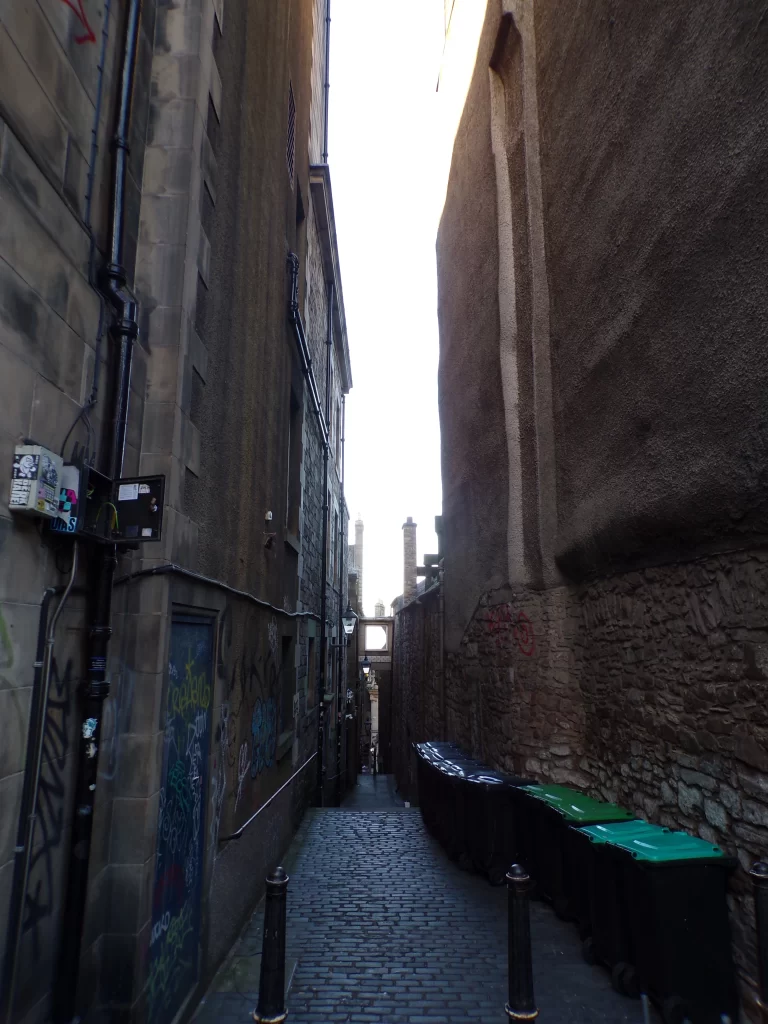 A view down one of the closes and wynds off the Royal Mile, Edinburgh