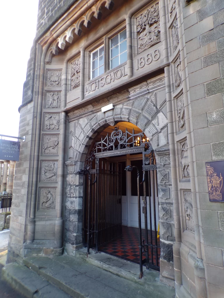 Outside the side entrance to Stirling Highland Hotel, Scotland
