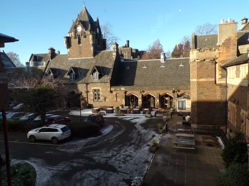 The outside courtyard of Stirling Highland Hotel, Stirling