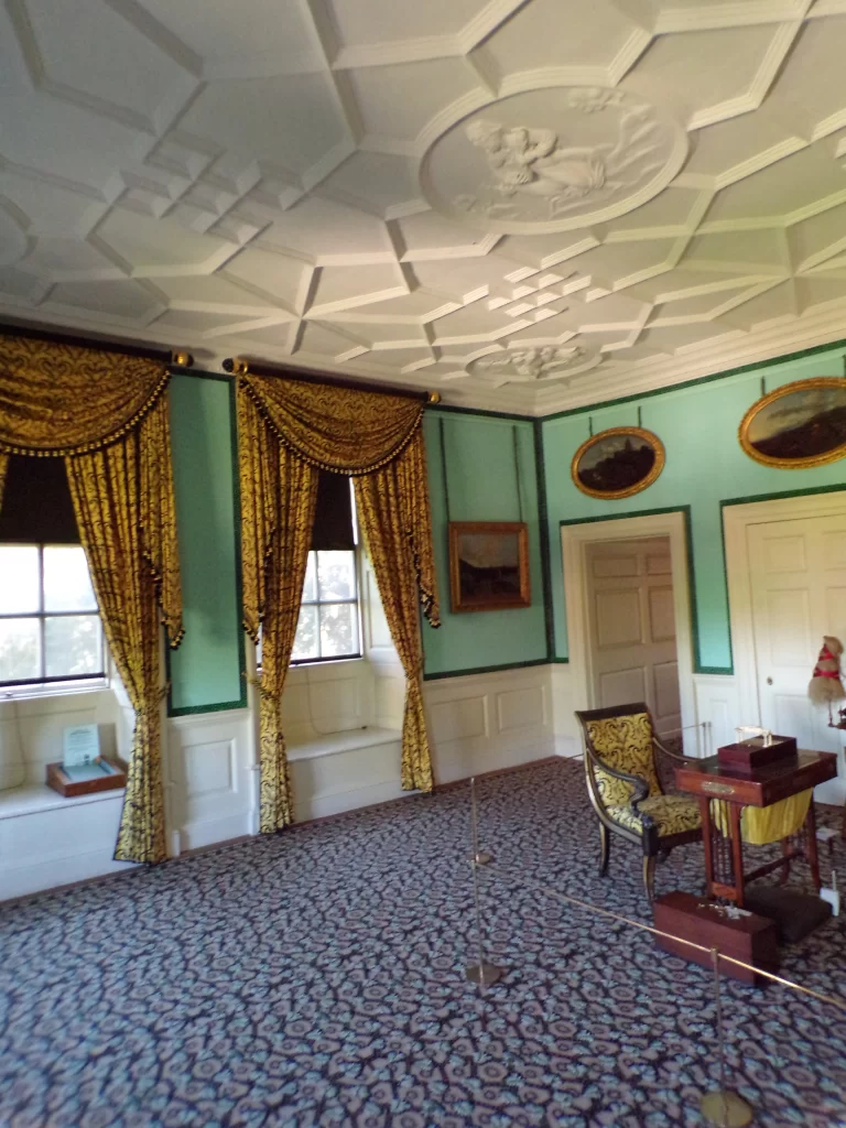 Inside a room in Kew Palace which has been restored using the same furnishings King George and Queen Charlotte would have used