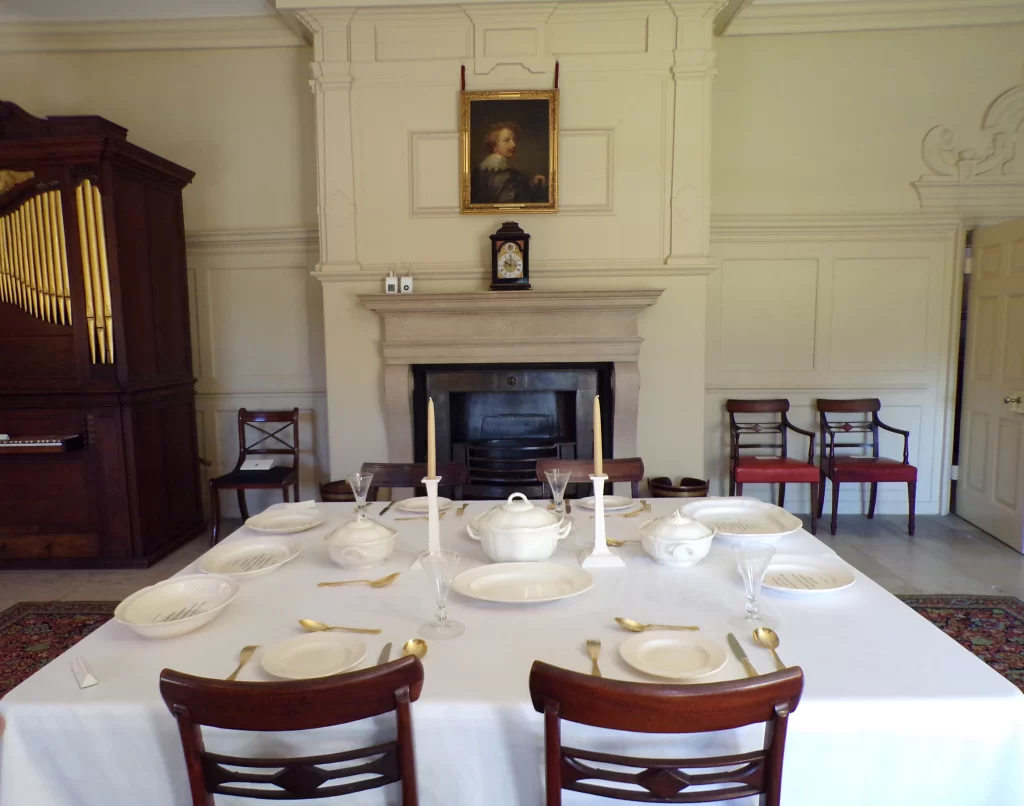 A dining table in Kew, home to Queen Charlotte and King George