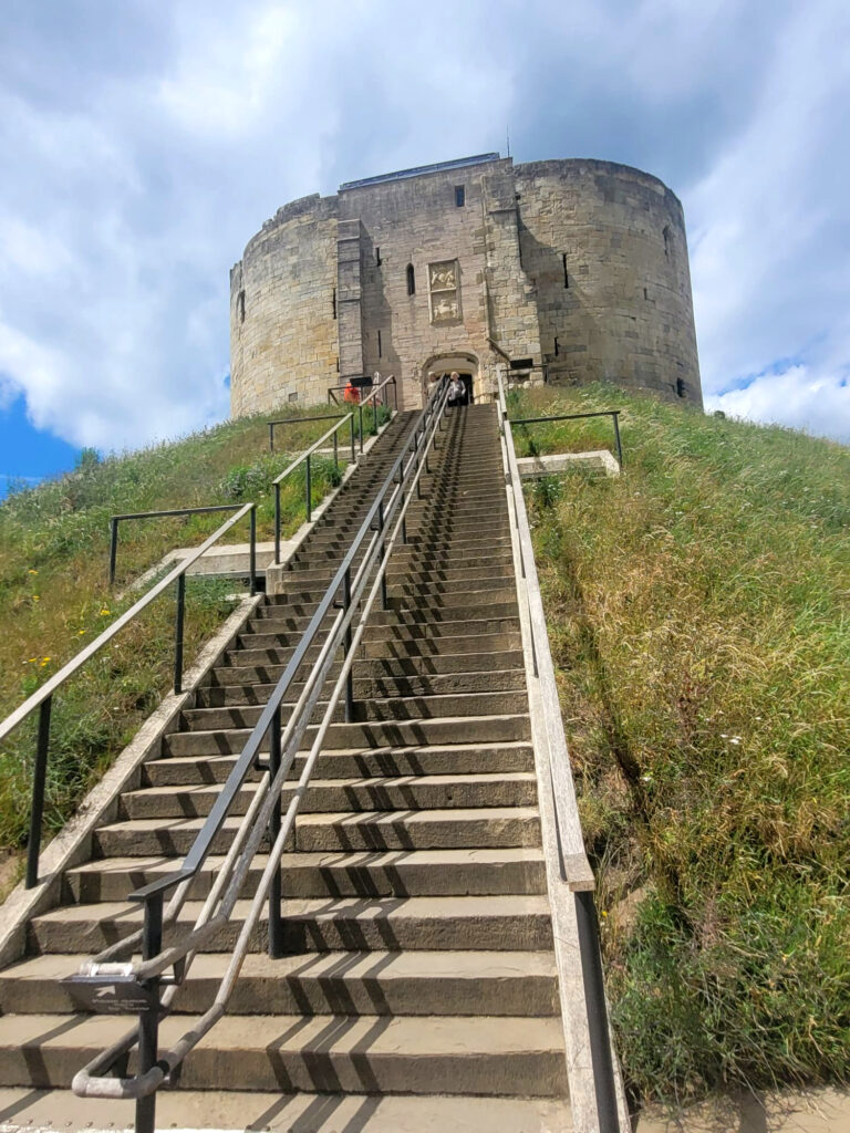 A view from Clifford's Tower from the bottom of the steps